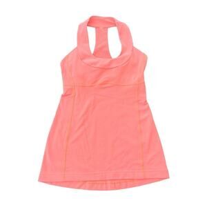 Lululemon Scoop Neck Tank Luon Very Light Flare Coral Orange Active Workout 4